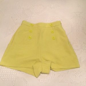 Forever 21 neon yellow high-waisted sailor shorts.